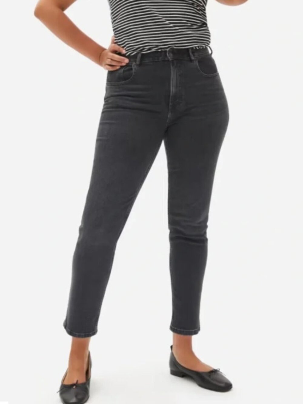 Everlane The Curvy Cheeky Jean Denim Black Size 28 Classic Straight High Rise